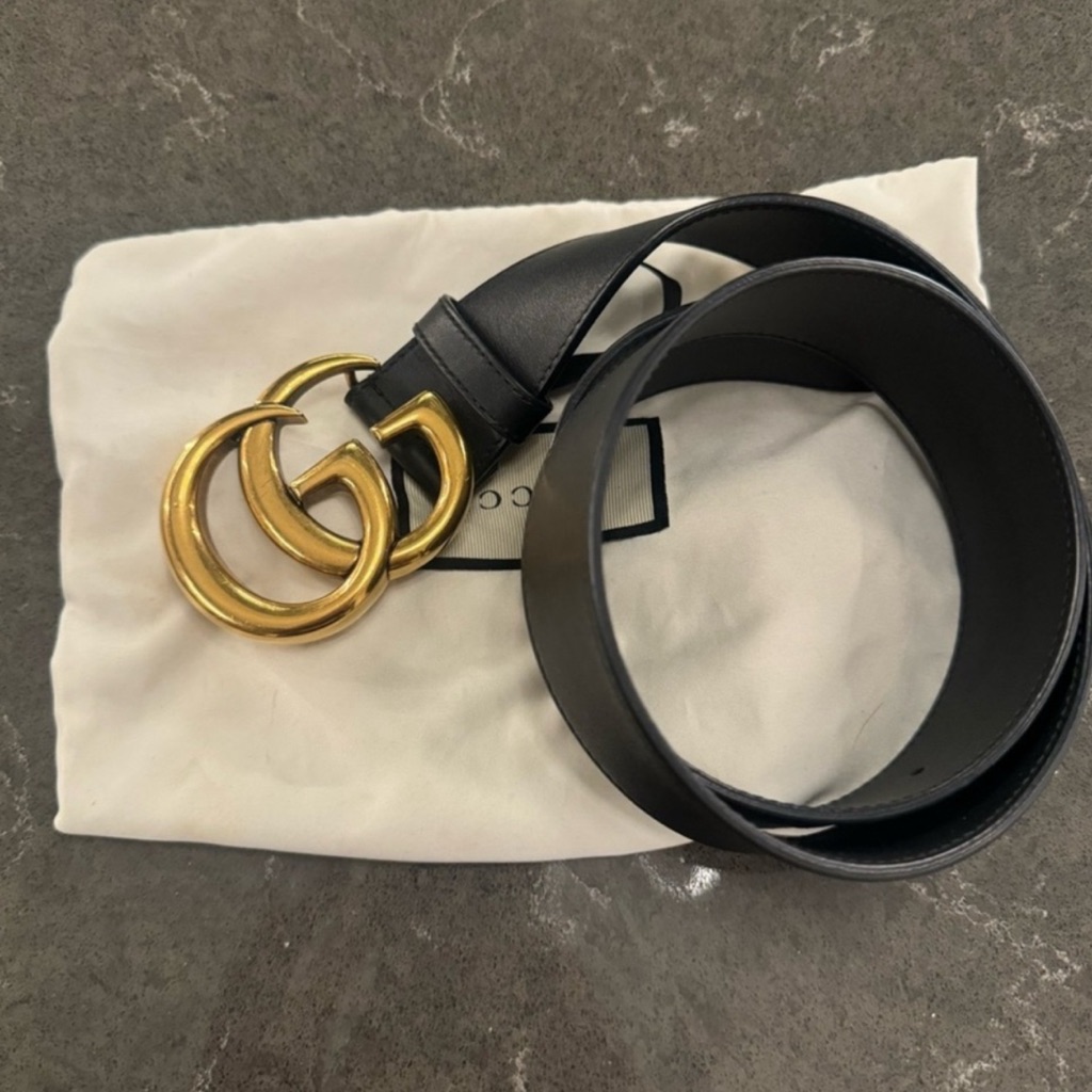 Gucci Marmont Wide Black Belt